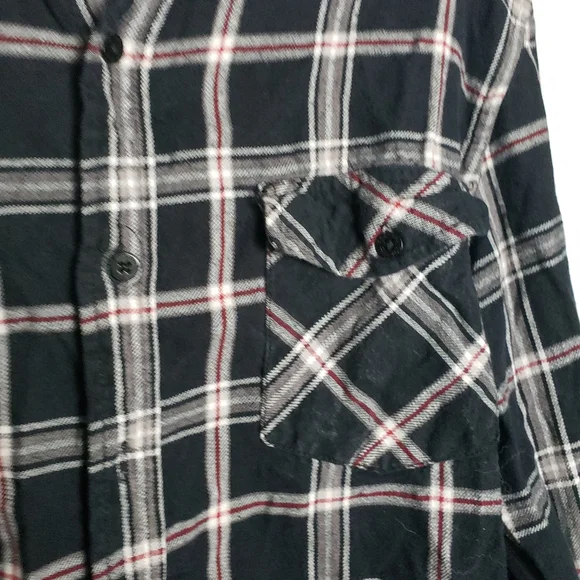 Coastal Black Button Down Flannel Shirt - Picture 4 of 7